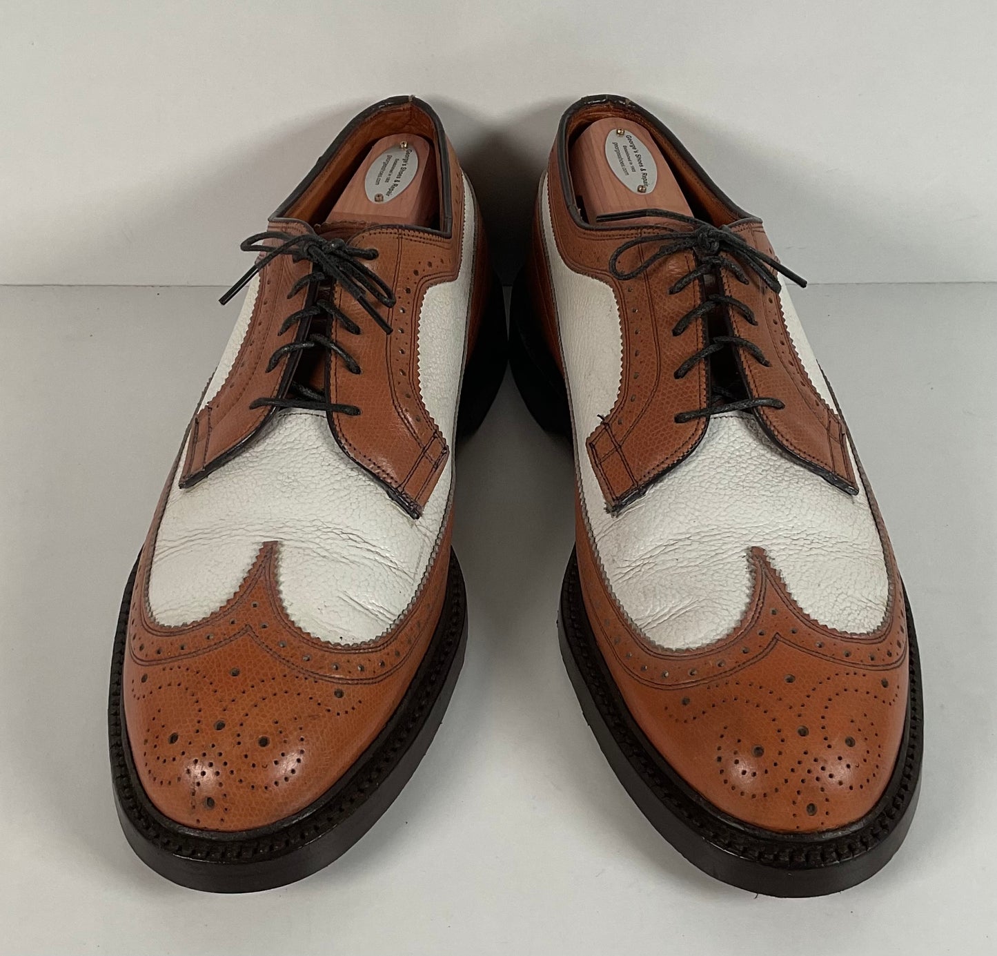 Vintage 1950s Johnston Murphy Aristocraft Spectator Shoes 10 C JR Recrafted