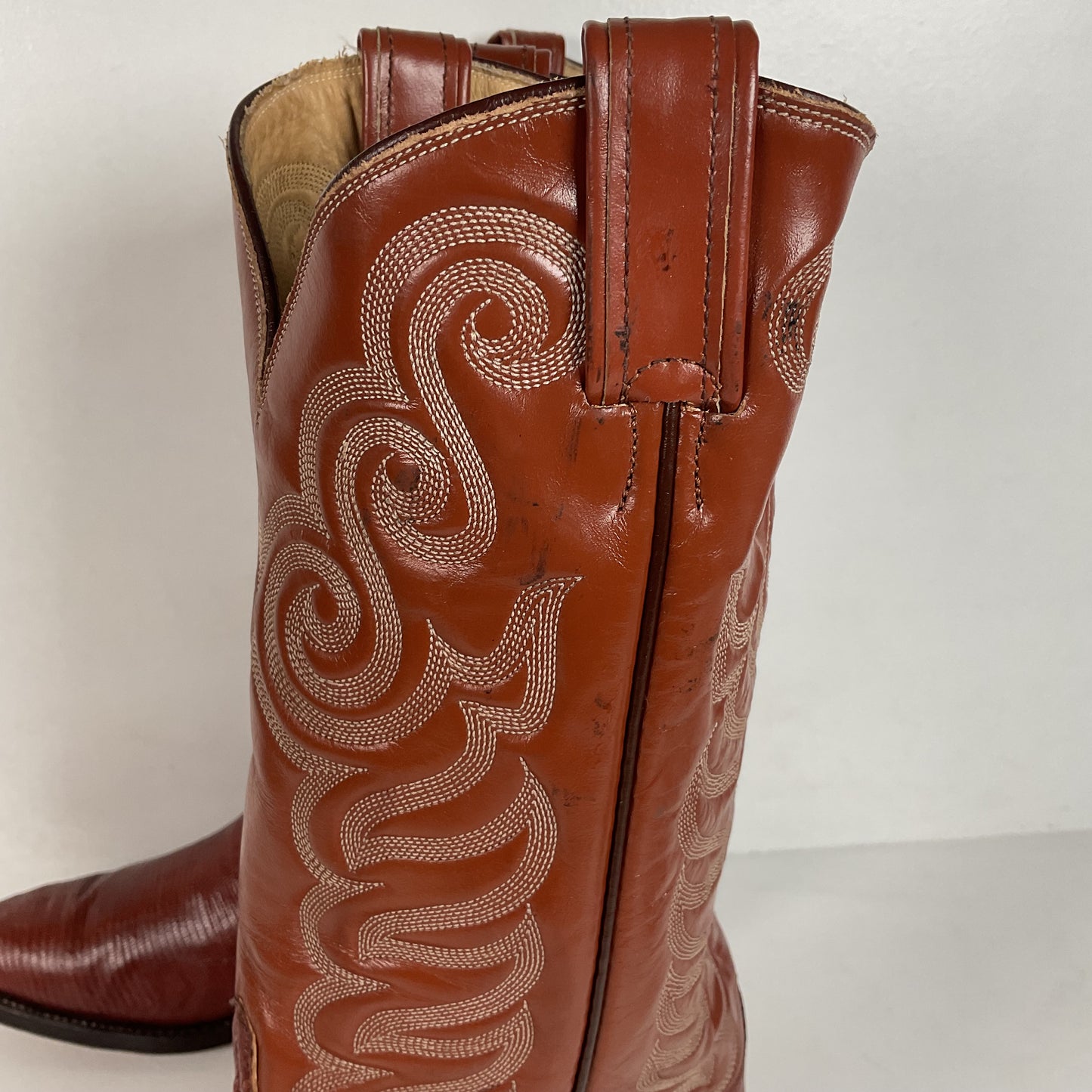 Vintage Tony Lama Teju Lizard Cowboy Boots | Gold Label | Narrow | Men’s 9.5 B