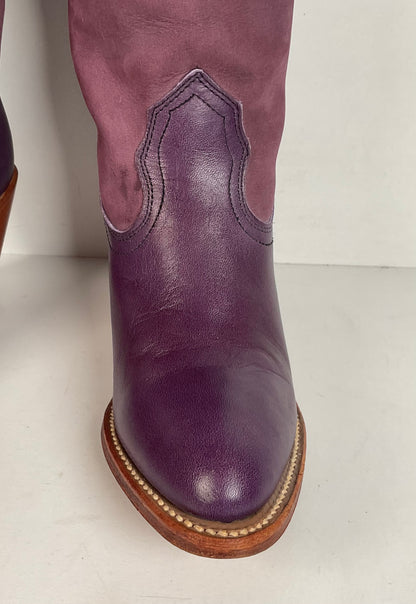 Vintage Frye Cowgirl Boots | Bear Claw | Purple | USA Made | Women’s 6.5 B