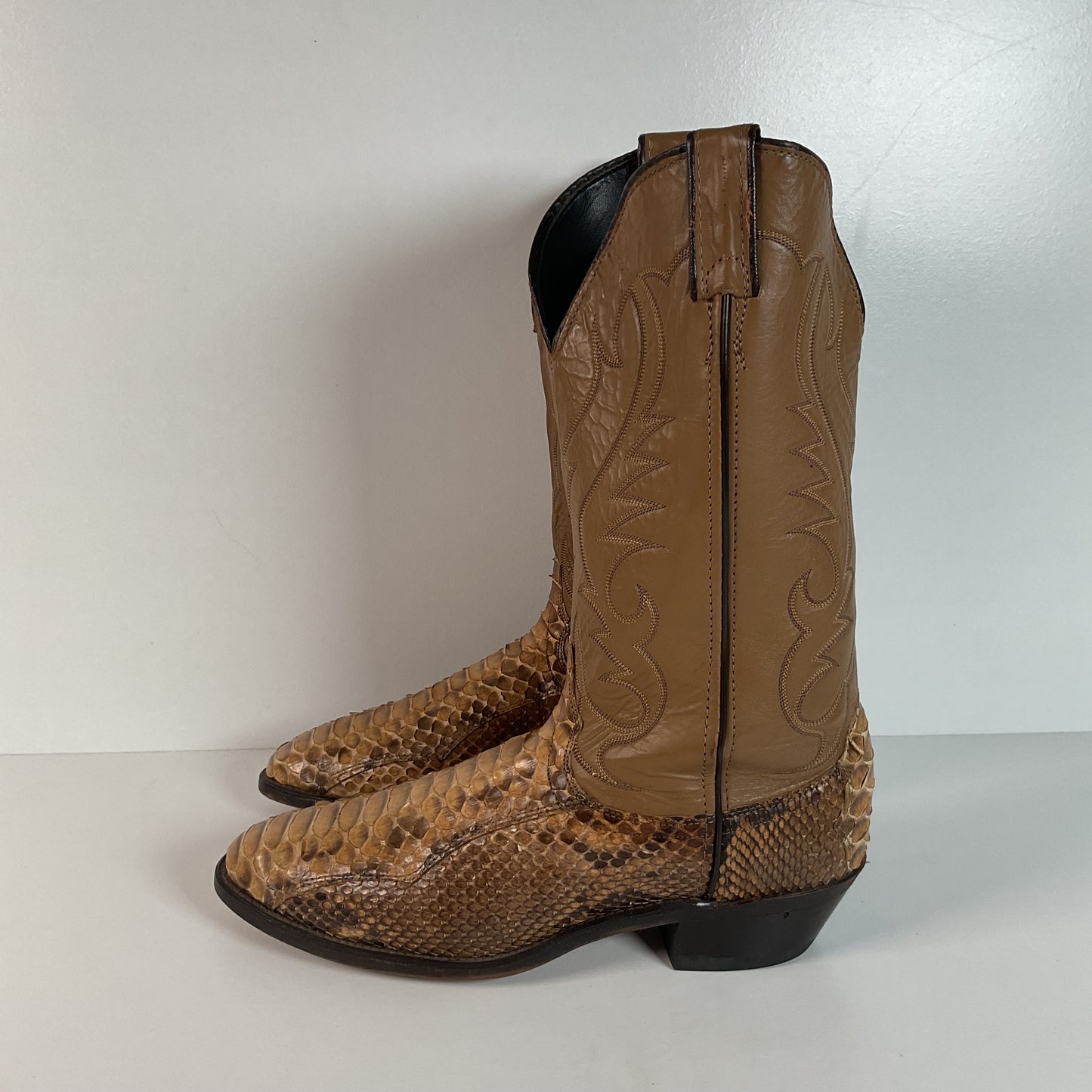 Vintage Laredo Python Snakeskin Cowboy Boots | Back Cut | USA Made | Men’s 10 D