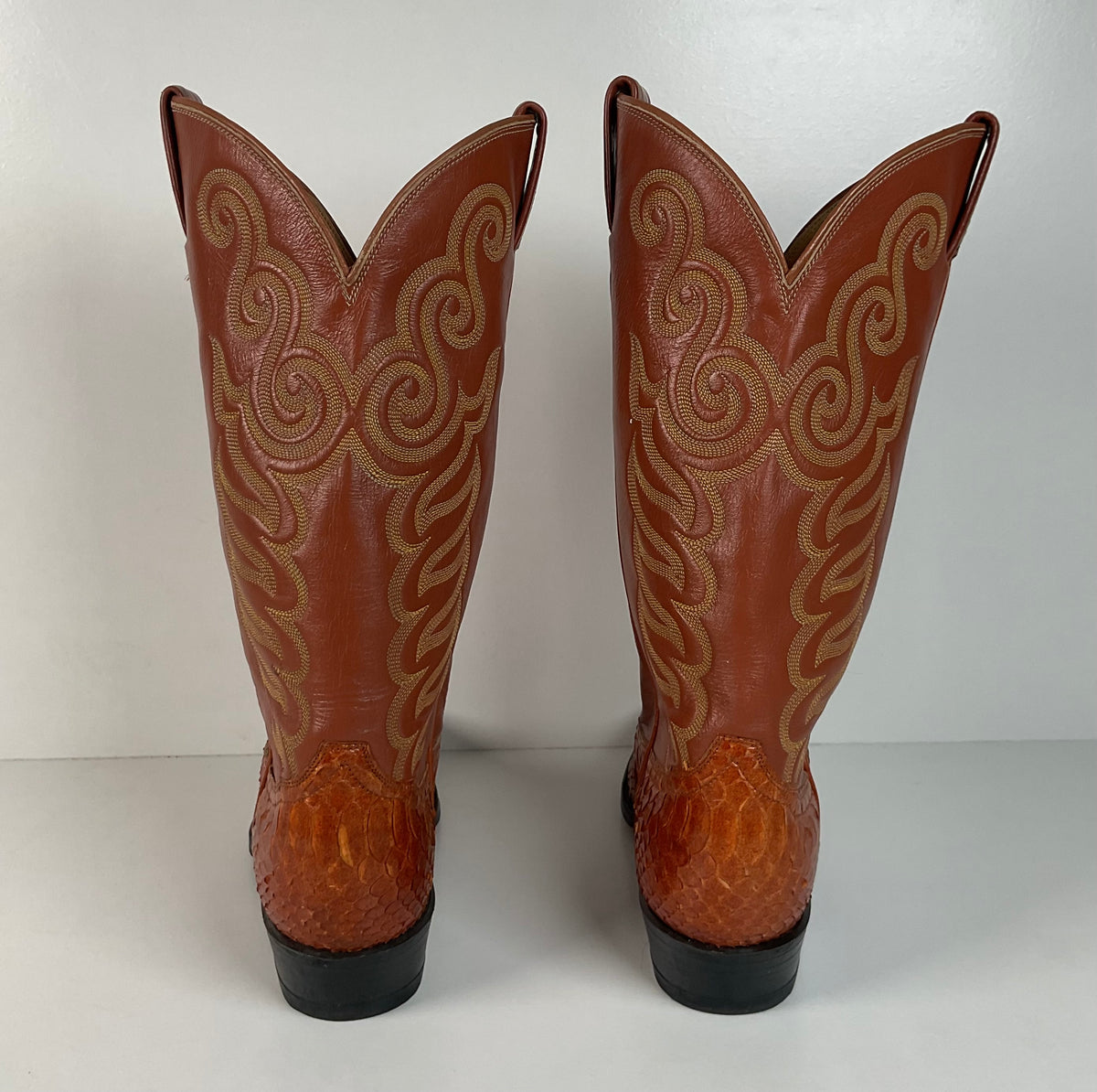 Vintage Tony Lama Python Snakeskin Cowboy Boots | Gold Label | Men’s 8 D