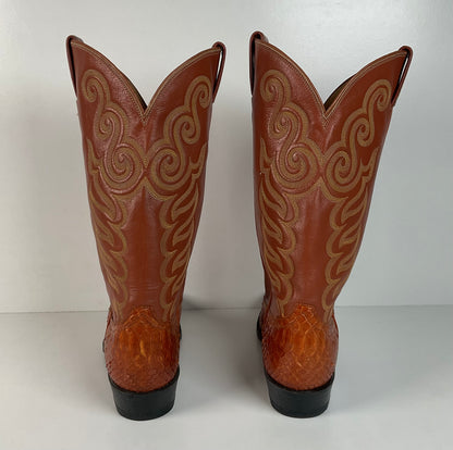 Vintage Tony Lama Python Snakeskin Cowboy Boots | Gold Label | Men’s 8 D