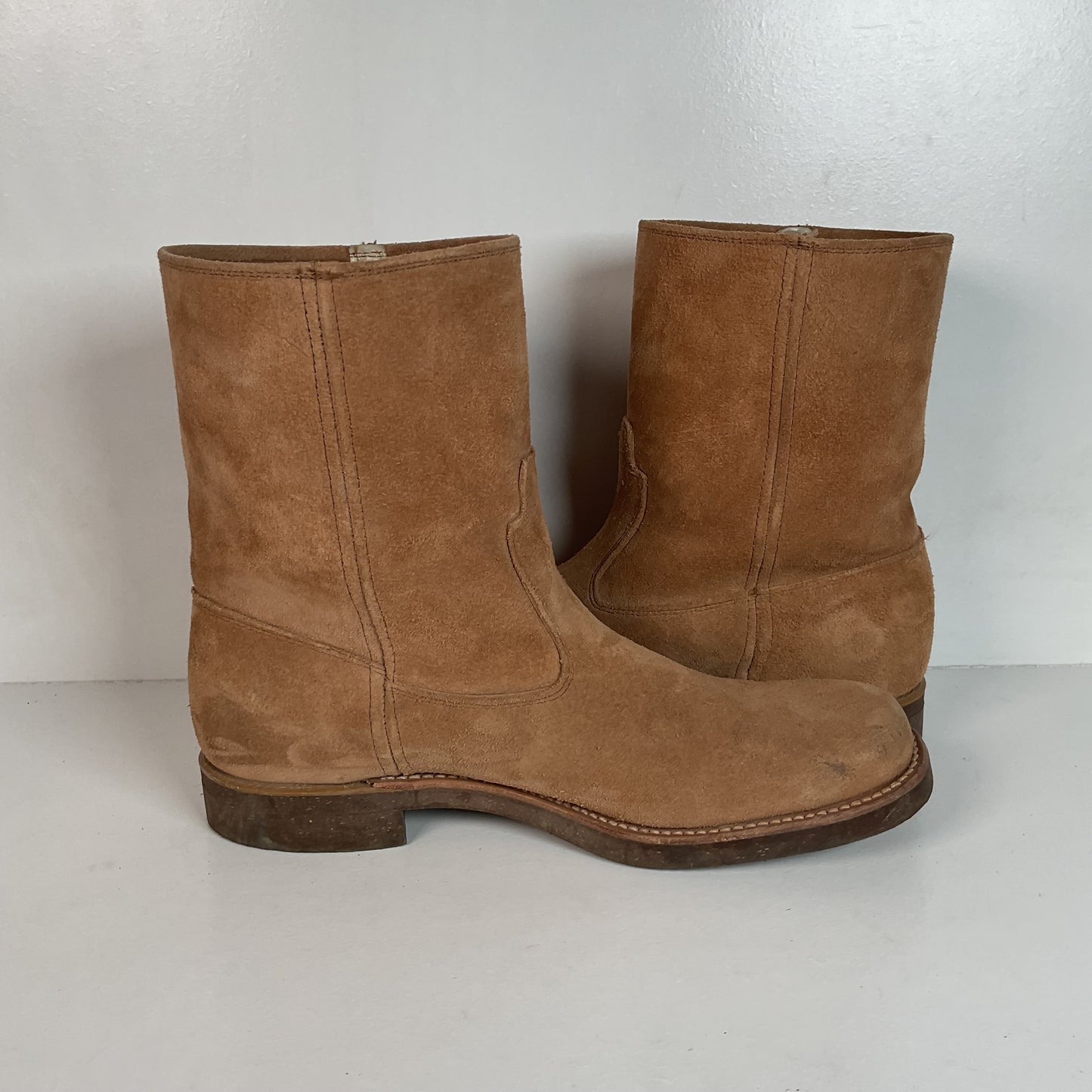 Vintage Sears Roebuck Suede Wellington Boots 8 D Wearmaster Motorcycle