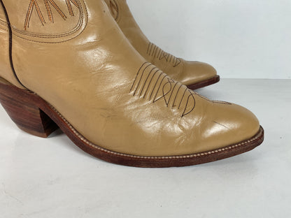 Vintage Siete Leguas Cowboy Boots | 1970s | Blonde Calfskin | Men’s 10 EE