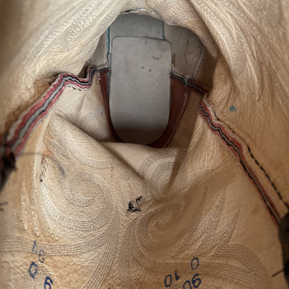 Vintage Dan Post Teju Lizard Cowboy Boots | USA Made | Black Cherry | Men’s 9 D