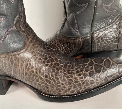 Vintage Exotic Cowboy Boots | Pre Ban | Grey | Wide | Men’s 10