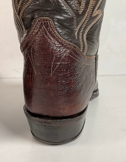 Vintage 1960s Tony Lama Antelope Cowboy Boots 9 B Gold Label Exotic
