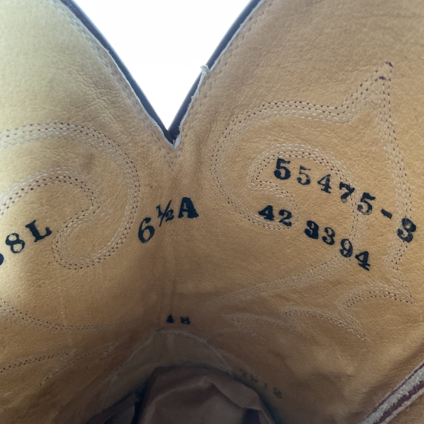 Vintage Hondo 18” Burgundy Cowgirl Boots 6.5 A Stitched