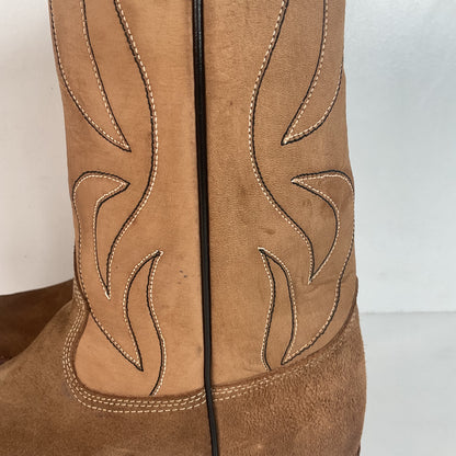1960s Rodeo Suede Cowboy Boots 11.5 D Rough Out USA Made