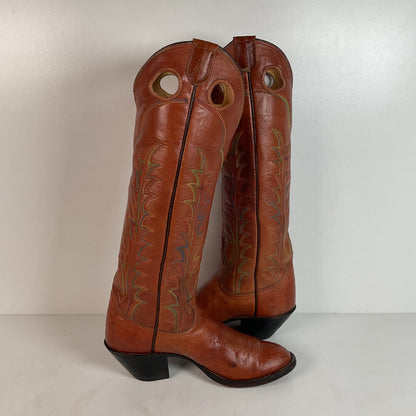 Vintage Tony Lama Buckaroo Boots | Rainbow Stitched | Men’s 8 A | Women’s 9