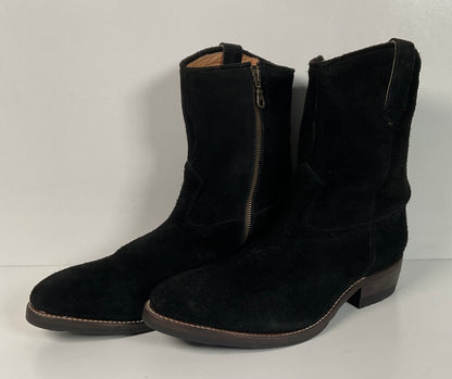 Bed Stu’s Santa Rosa Brand Cowboy Boots 11.5 Rough Out Suede Midnight Black