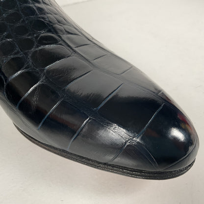 Mezlan for Avventura | Chelsea Zipper Boots | Dark Blue Crocodile | Men’s 10.5