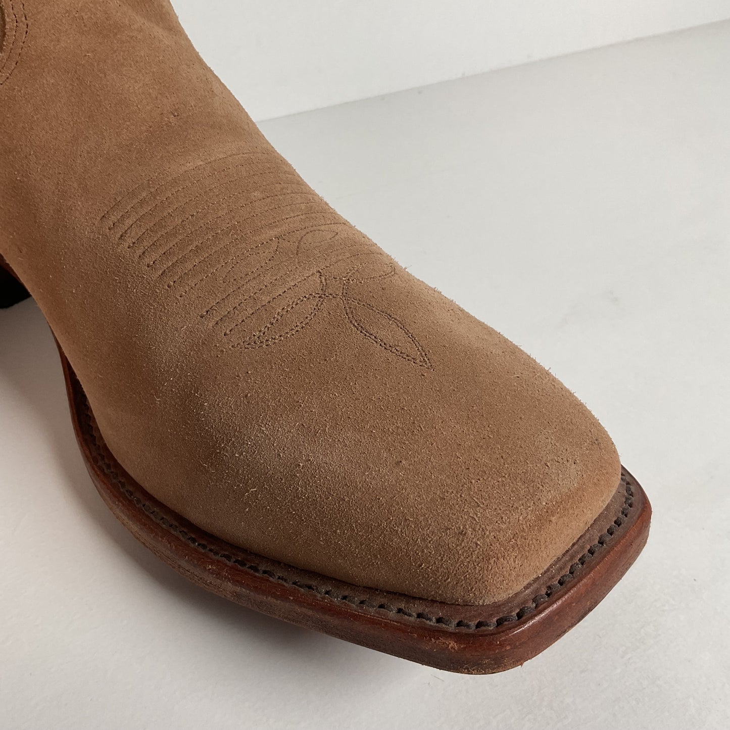 Tony Lama Suede Cowboy Boots | USA Made | Sand Mojave | 11.5 EE