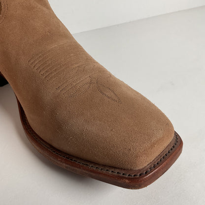 Tony Lama Suede Cowboy Boots | USA Made | Sand Mojave | 11.5 EE