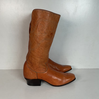 Vintage 1960s Tony Lama Cowgirl Boots 7 B Cavalry Style Black Label