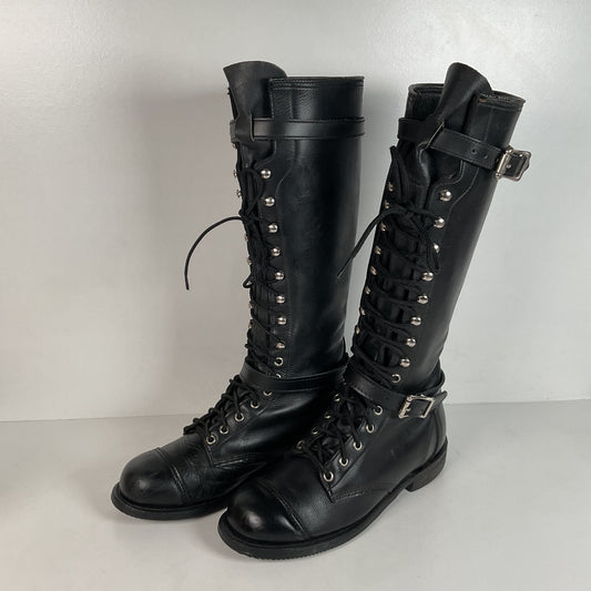 Vintage Harley Davidson Tall Lace Up Boots | USA Made | Men’s 8 | Women’s 9