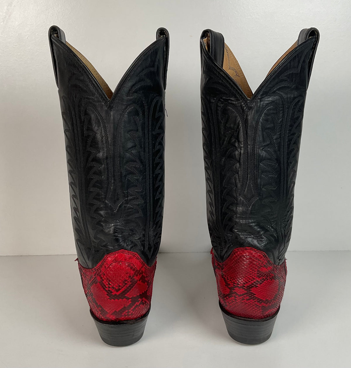 Vintage Justin Python Cowgirl Boots | Snakeskin | USA Made | Red | Women’s 7.5 B