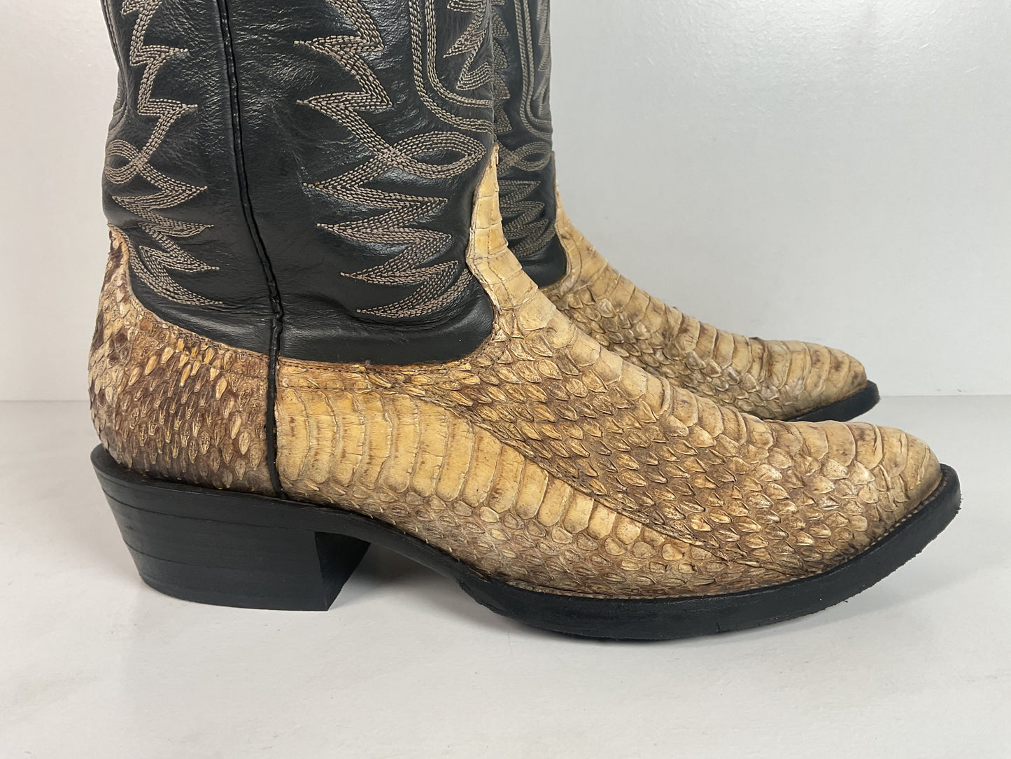 Cowtown Bias Cut Rattlesnake Cowboy Boots | Western Diamondback | Men’s 10 D