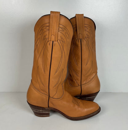 Vintage Frye Billy Cowboy Boots | USA Made | Butterscotch | Men’s 9.5 D