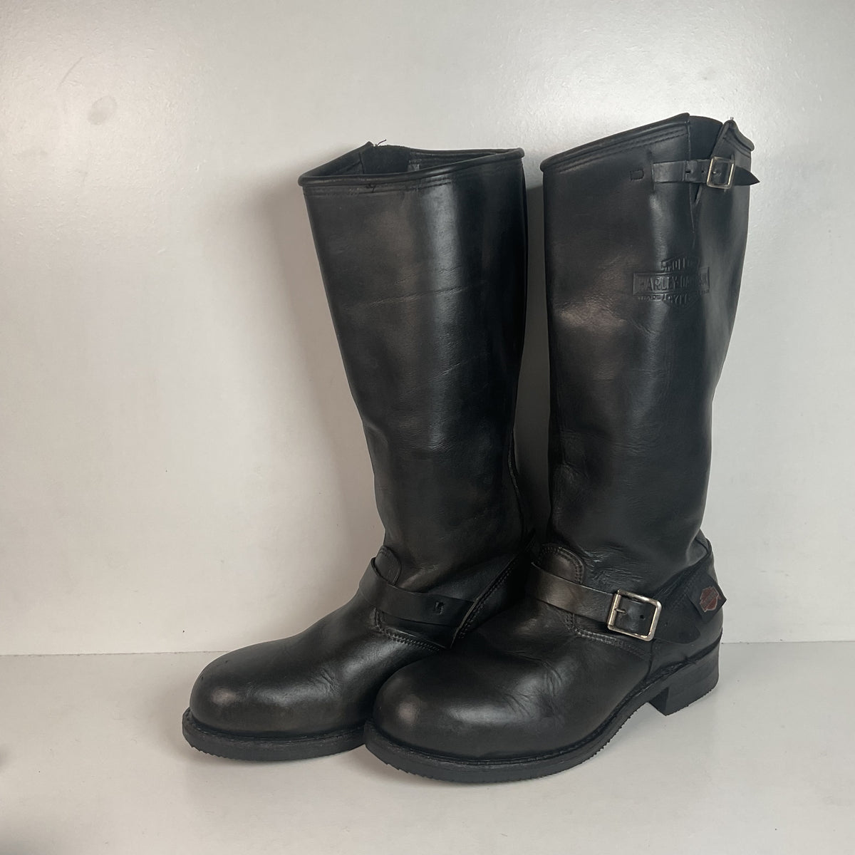 Vintage Harley Davidson Tall Motorcycle Boots Men display picture 2