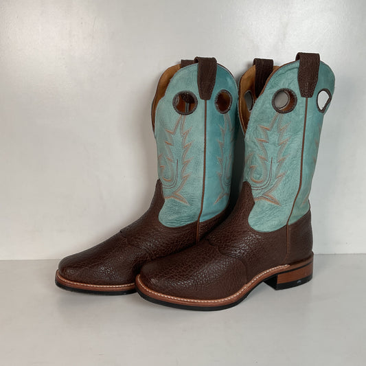 Boulet Turquoise Buckaroo Cowgirl Boots 9.5 C Vibram Sole