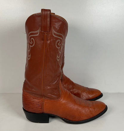 Vintage Tony Lama Smooth Ostrich Cowboy Boots | 1970s | Gold Label | Men’s 12 B