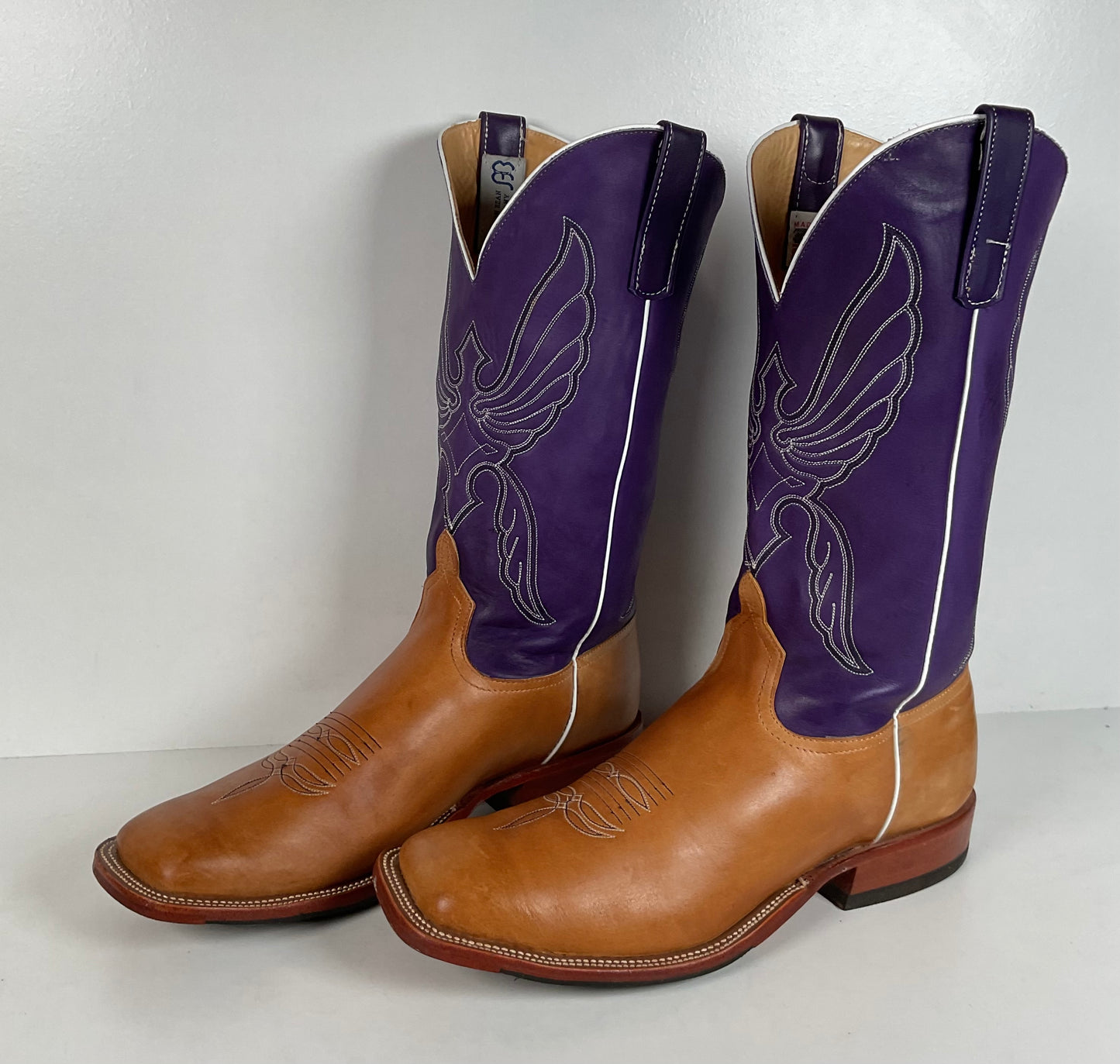 Anderson Bean Tan Crazy Horse Cowboy Boots | Purple Mad Dog | Men’s 12 D