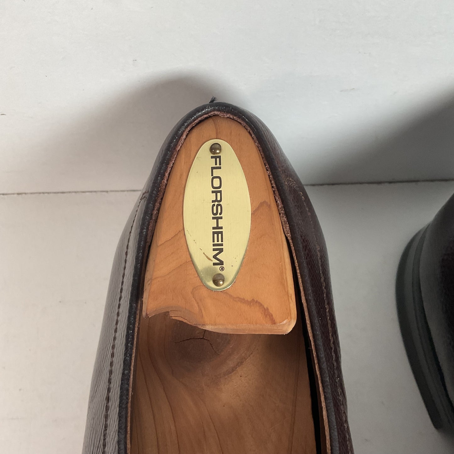 Vintage Florsheim Brown Derby Shoes 10 D Apron Toe