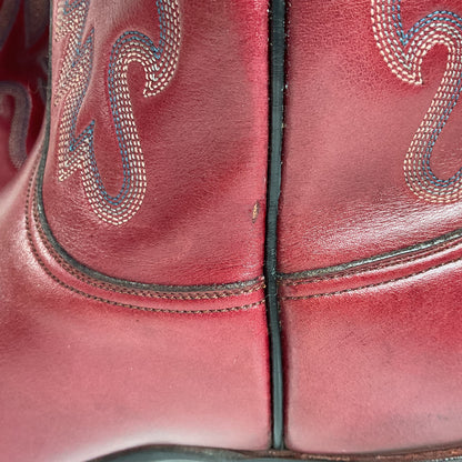 Vintage Lucchese San Antonio Cowboy Boots | Burgundy | Men’s 9 D