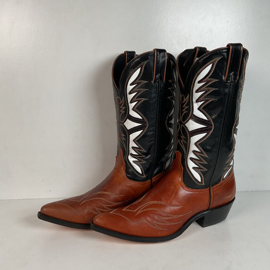 Dan Post For Code West Tooled Cowboy Boots Men’s 10 M USA Made Inlays