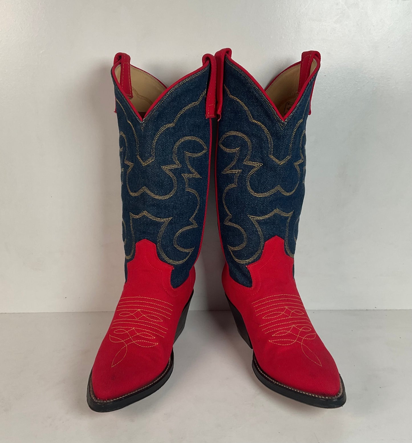 Vintage Denim Cowgirl Boots | Custom Blue Jean | Women’s 6.5
