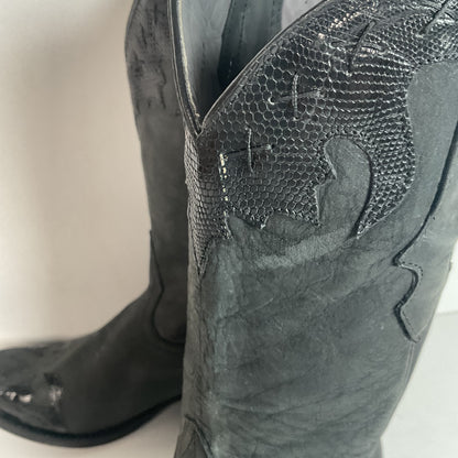 Los Altos Women’s Lizard Wingtip Cowgirl Boots 8 M Overlay