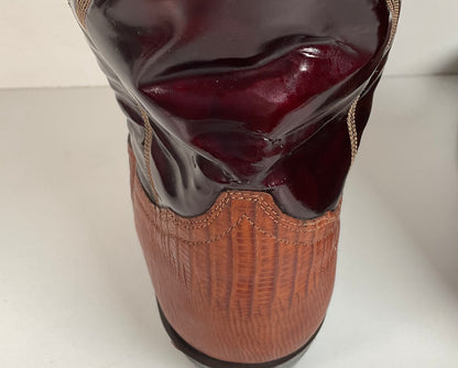 Vintage Tony Lama Teju Lizard Cowgirl Boots | Patent Leather | 6 C | Women’s 7