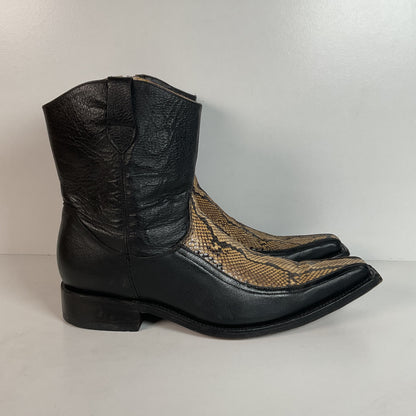 Python Snakeskin Ankle Boots | Western Side Zip | Mex 30.5 | USA 12.5