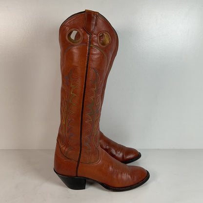 Vintage Tony Lama Buckaroo Boots | Rainbow Stitched | Men’s 8 A | Women’s 9