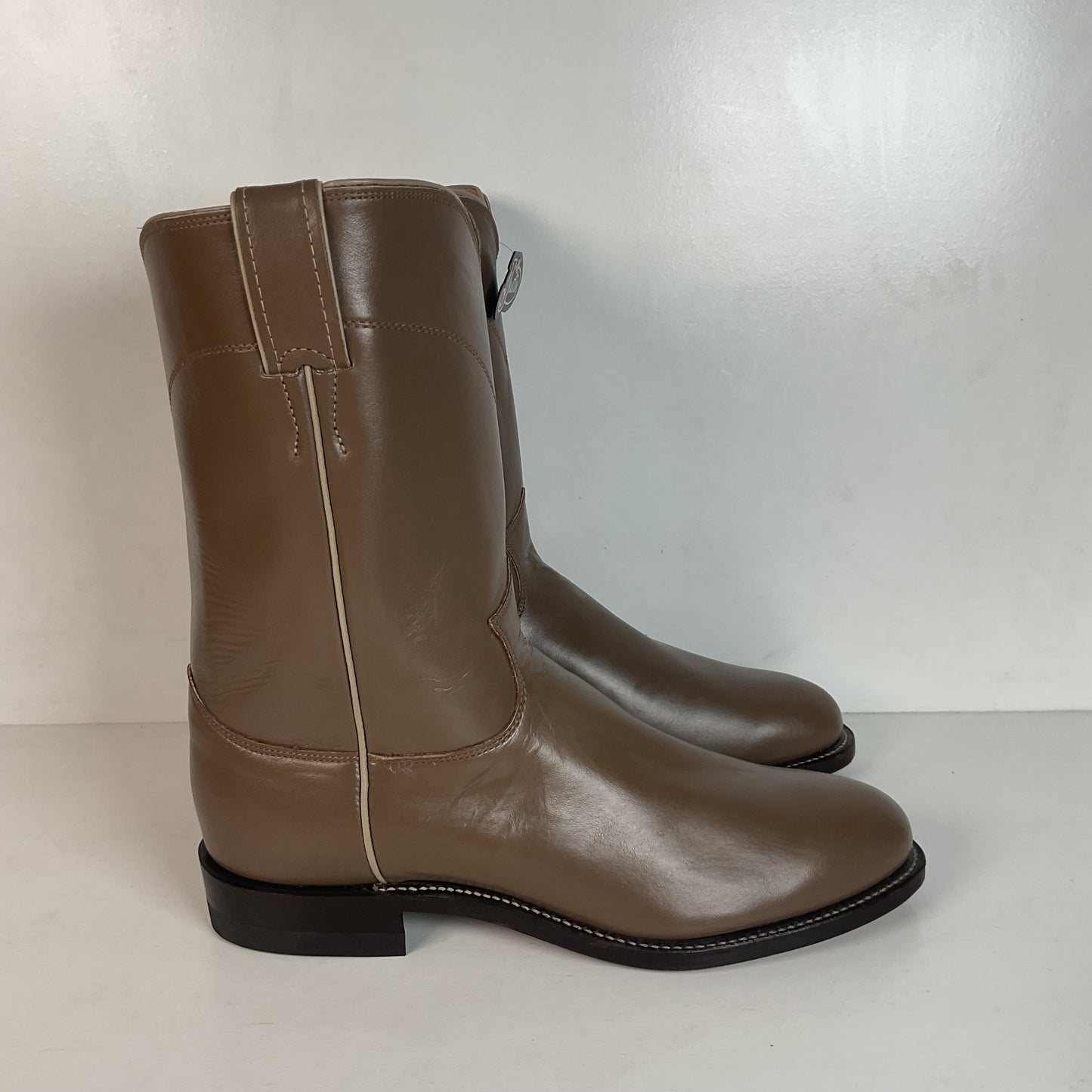 Justin Men’s Taupe Grey Roper Boots 9 D USA Made