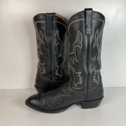 Anderson Bean Black Bullhide Cowboy Boots 12 EE USA Made