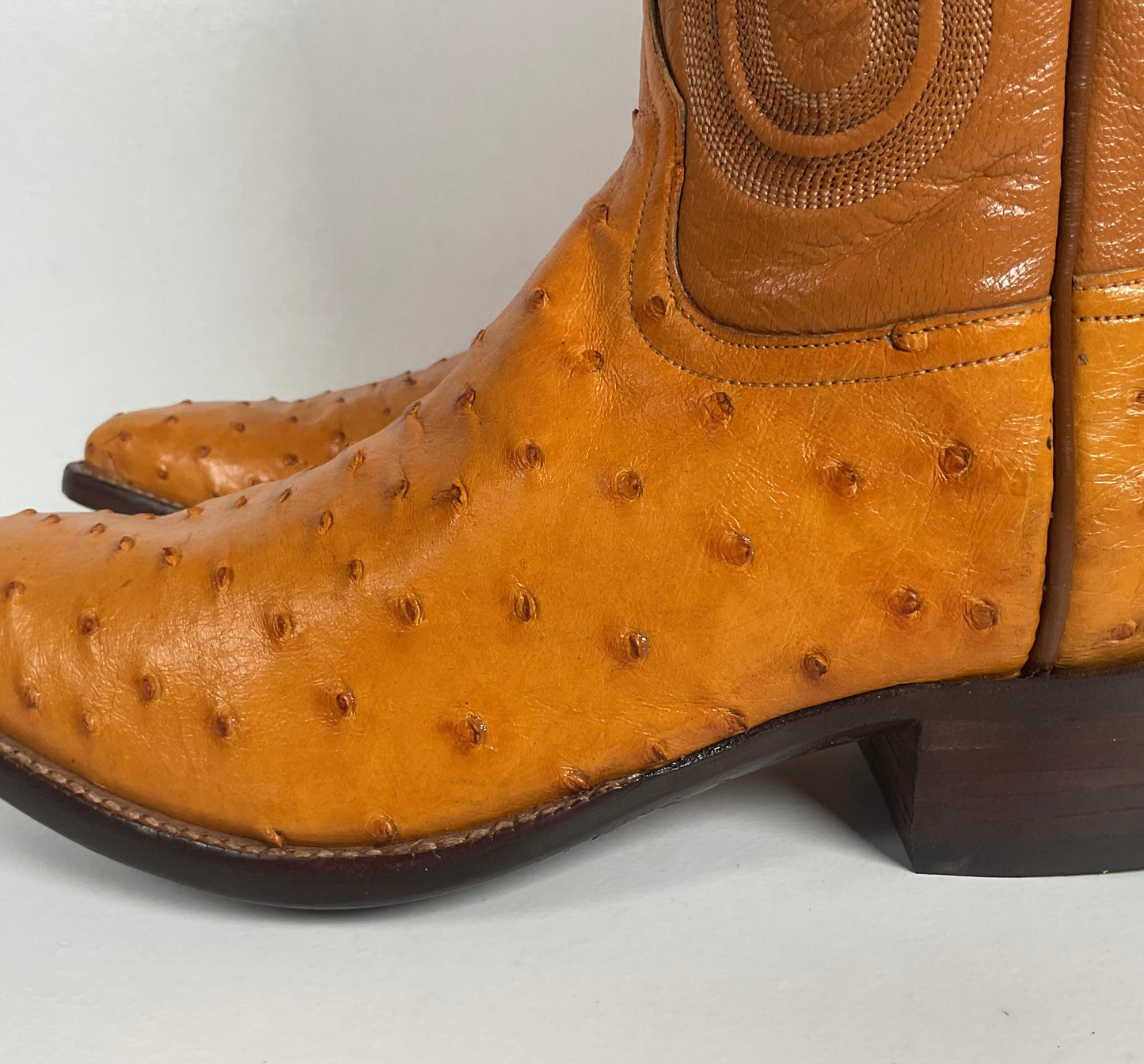Full Quill Ostrich Cowboy Boots | Exotic | Custom | Butterscotch | Men’s 10 E