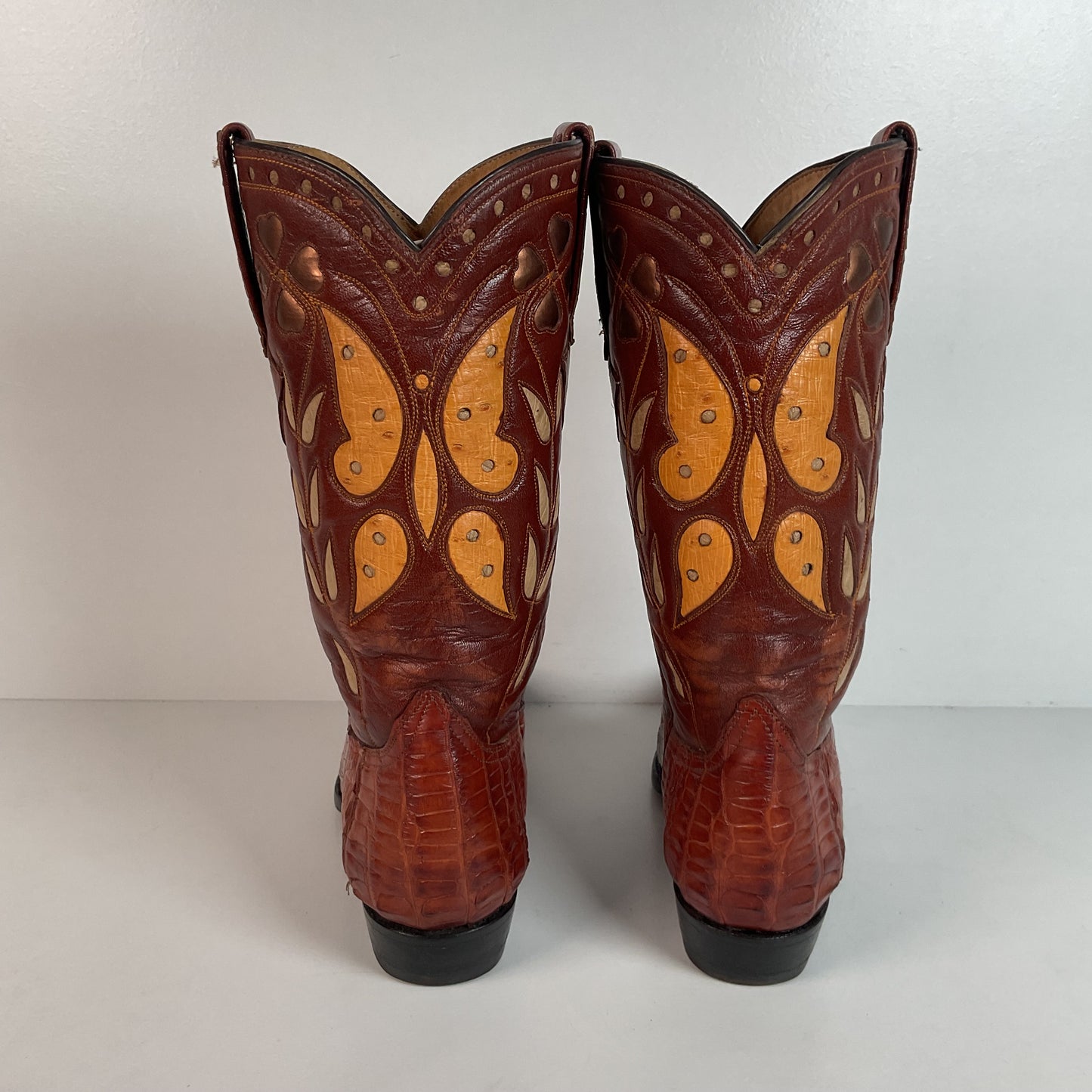 Cuadra Alligator Tail Cowgirl Boots | Butterfly Inlay | Men’s 7 | Women’s 8