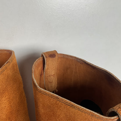 1970s Texas Suede Harness Boots 9 D USA Made Rough Out