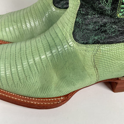 Los Altos Teju Lizard Cowboy Boots | Lime Green | Men’s 10.5 EE