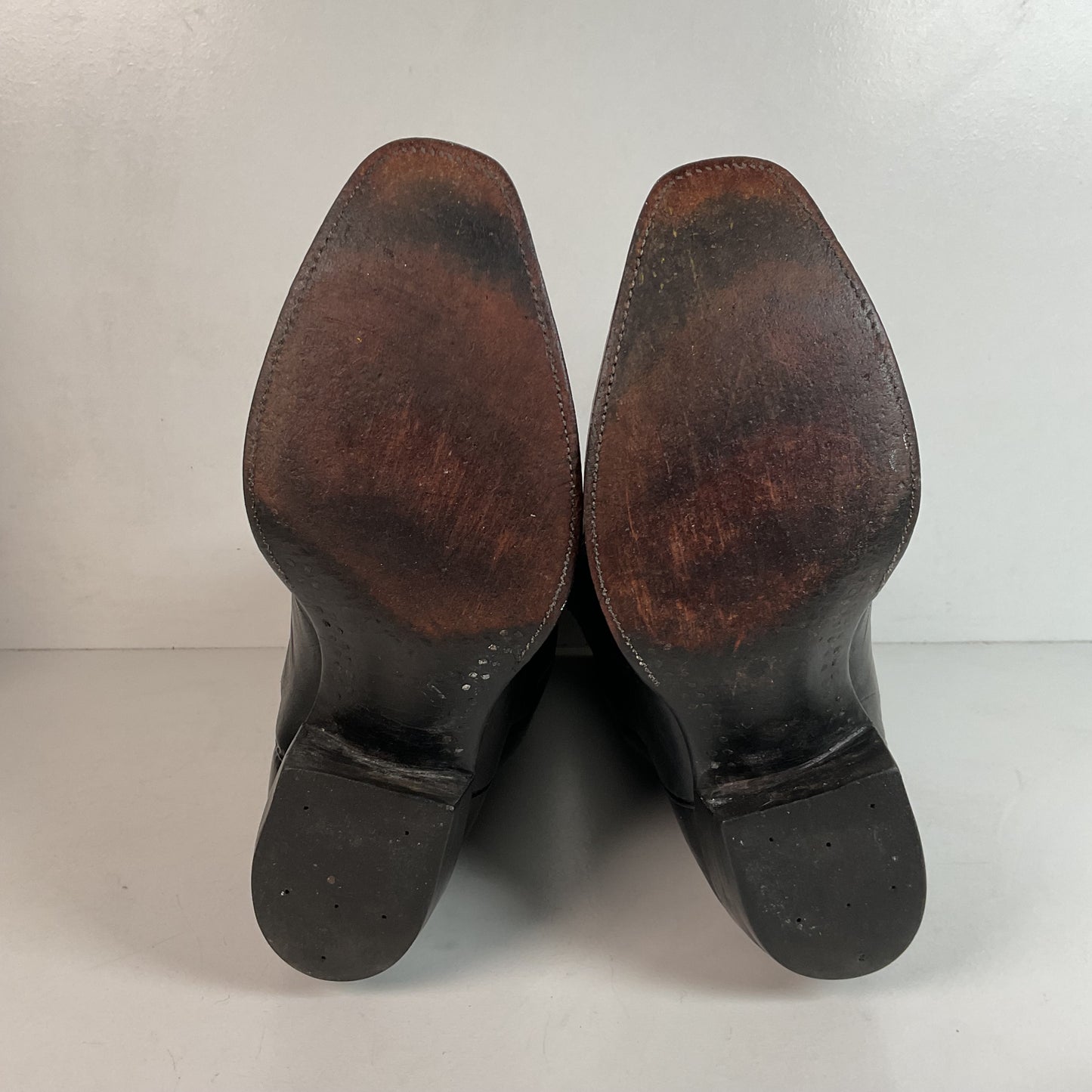 Wheeler Boot Company Cowboy Boots 10 Wide Black Calf Custom