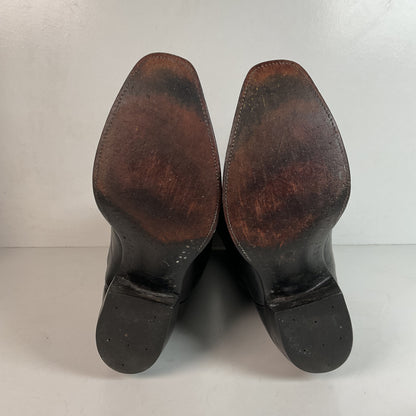 Wheeler Boot Company Cowboy Boots 10 Wide Black Calf Custom