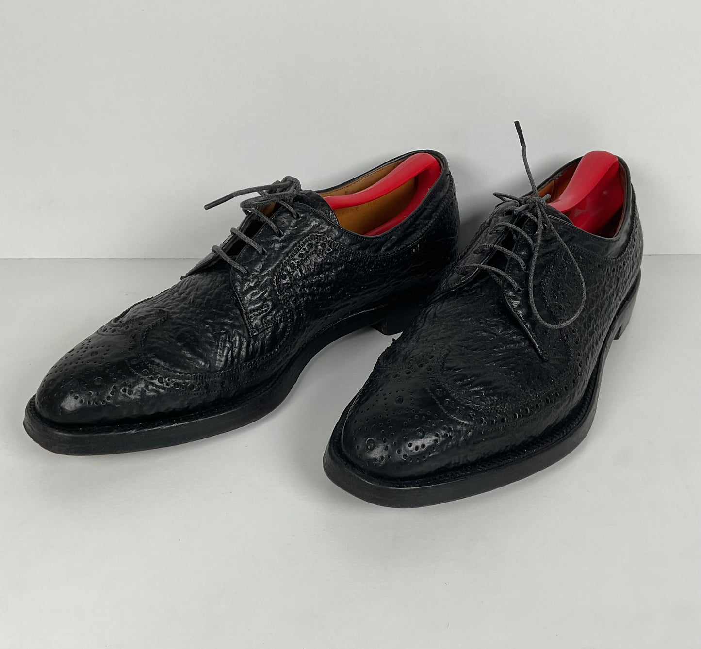 Vintage Florsheim Imperial Derby Shoes | Kenmoor | Exotic Shark | Men’s 8 C