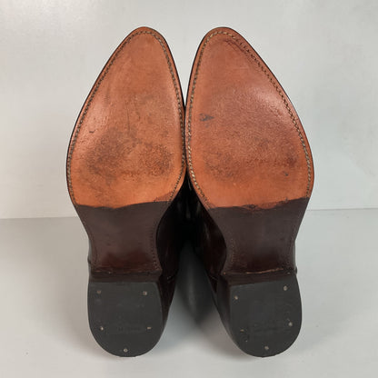 Vintage 1950s Frye Authentic Cowboy Boots 8.5 D Dark Brown Calfskin