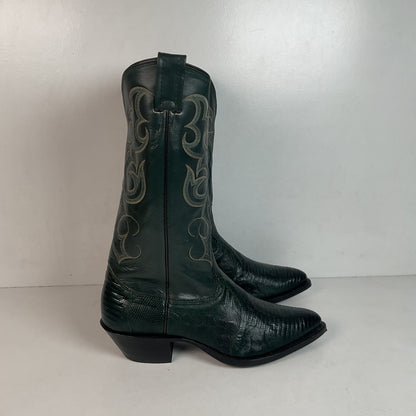 Nocona Emerald Green Teju Lizard Cowboy Boots Men’s 8.5 D | Women’s 9.5 USA Made