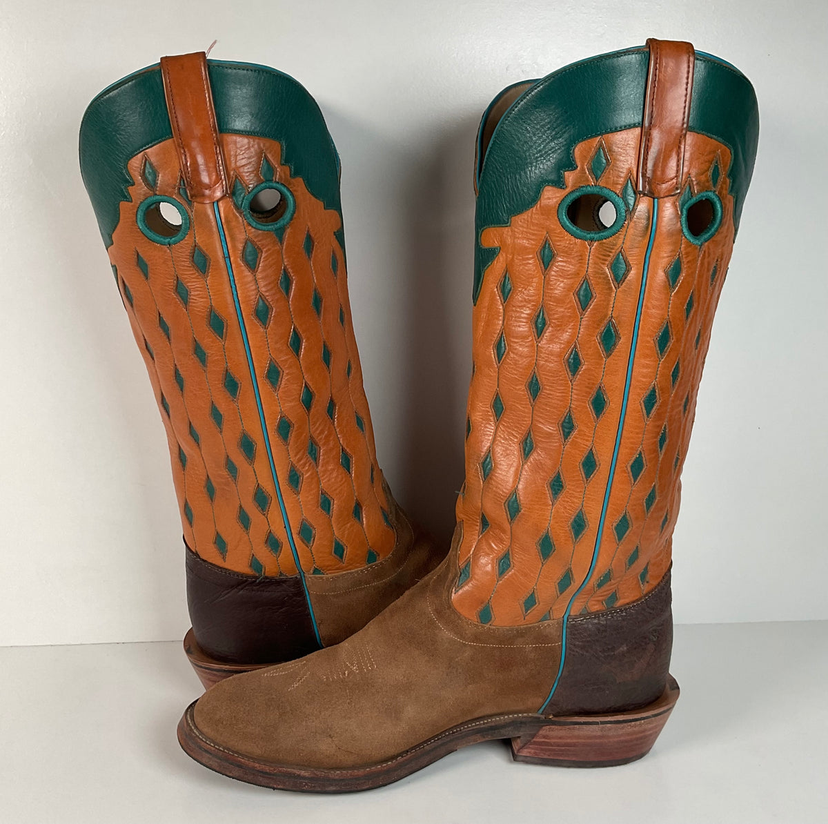 Olathe Buckaroo Cowboy Boots | Suede | USA Made | Men’s 14 EEE