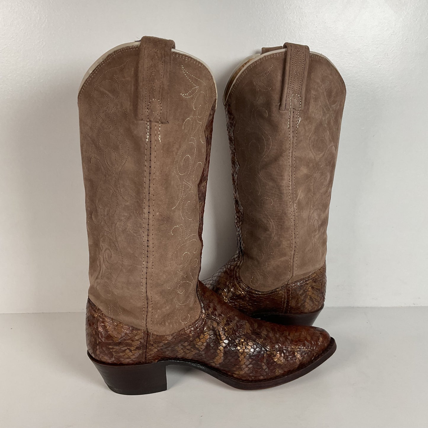 Vintage Dan Post Anaconda Cowgirl Boots | Metallic | USA Made | Women’s 7.5 M