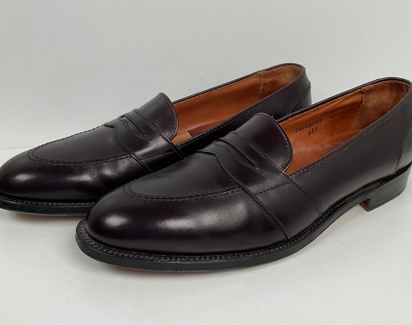 Alden New England Penny Loafer 11 AA Style 683 Burgundy Calf Skin