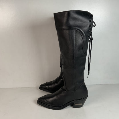 Vintage Harley Davidson Tall Motorcycle Boots 6.5 M Lace Up USA Made